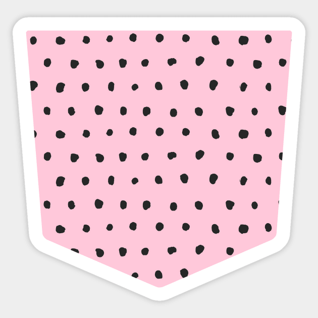 Pocket - Artsy Dots Pink Sticker by ninoladesign